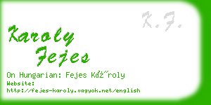 karoly fejes business card